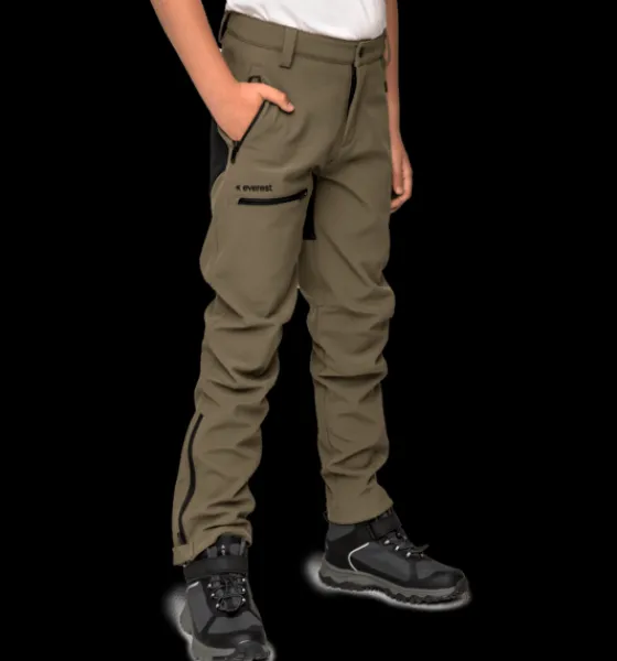 Vandringsbyxor|Vandringsbyxor>Everest Outdoor J Lt Softshell Pnt MUDD GREEN