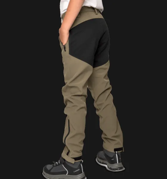 Vandringsbyxor|Vandringsbyxor>Everest Outdoor J Lt Softshell Pnt MUDD GREEN