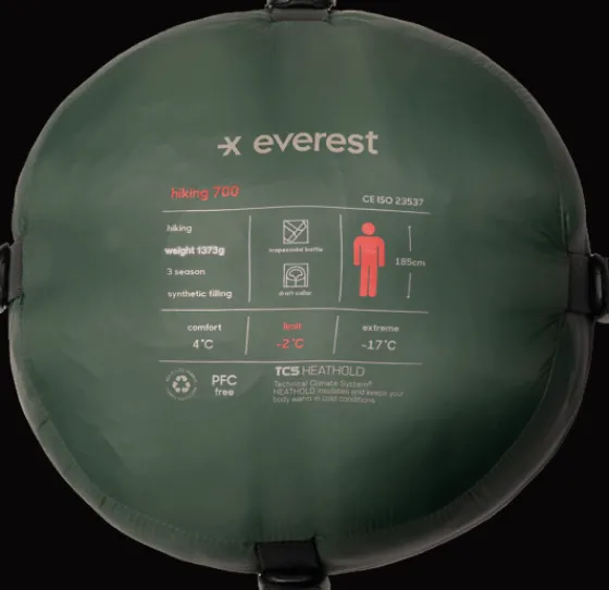 Sovsäckar>Everest Outdoor M Hike Sb 700 DARK GREEN/BEIGE