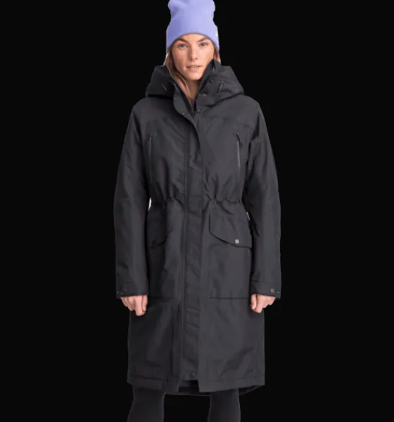 Varma jackor>Everest Outdoor W Long Padded Function Parka BLACK