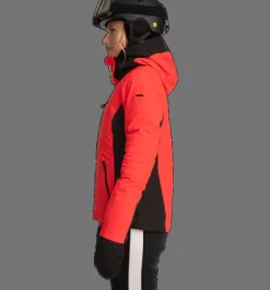 Skidjackor|Varma jackor>Everest Outdoor W Luna Jacket FIERY RED/BLACK