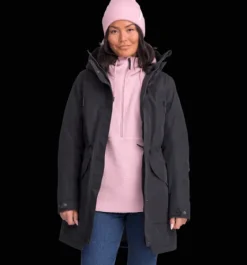 Varma jackor>Everest Outdoor W Padded Function Parka BLACK