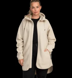 Tröjor & T-Shirts|Tröjor>Everest Outdoor W Pile Long Hood IVORY BEIGE