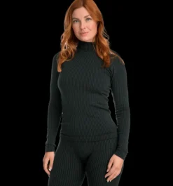 Tröjor & T-Shirts>Everest Outdoor W Uw Ribb Sht DARK GREEN